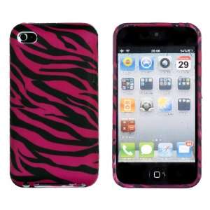  Hot Pink Zebra Flexible Gel Case for Apple iPod Touch 4G 