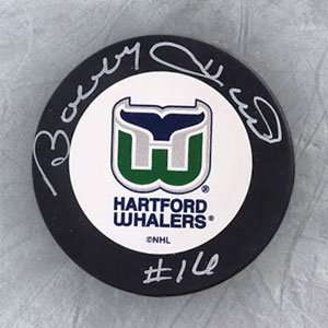  BOBBY HULL Hartford Whalers SIGNED Hockey Puck Sports 