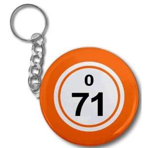 Creative Clam Bingo Ball O71 Seventy one Orange 2.25 Inch Button Style 