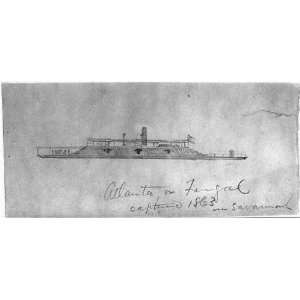Drawing Atlanta or Fingal captured 1863 in Savannah 