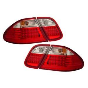  98 03 Mercedes CLK 320 430 W208 Red/Clear LED Tail Lights 