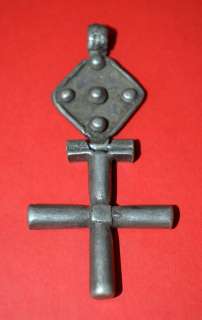 RARE Antique Ethiopian Coptic Christian Cross Hinged Pendant  
