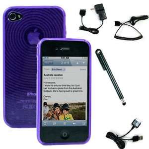  with Purple Target Design Flex Case for Apple iPhone 4S and iPhone 