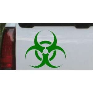 Bio Hazard Warning Car Window Wall Laptop Decal Sticker    Dark Green 