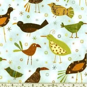  44 Wide Creatures And Critters Birds Earth Blue Fabric 