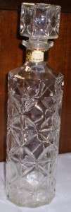 OLD SEAGRAMS CLEAR GLASS DECANTER / SEAGRAMS WHISKEY DECANTER 1961 