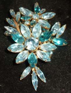 Vintage Regency Costume Jewelry Blue on Blue Pin  