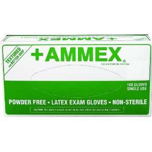 Ammex +AMMEX Exam Grade Latex Glove, Powder Free, 235mm Length, 3mm 