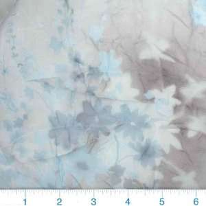  52 Wide Crinkled Sheer Aqua Mist Floral Fabric By The 