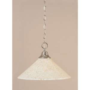   Downlight Pendant with Gold Ice Glass in Chrome