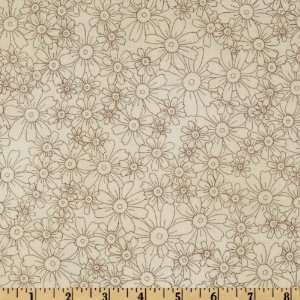  44 Wide The Giving Garden Flower Sketch Ivory Fabric By 