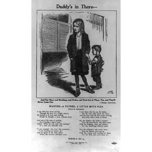  Anti saloon broadside,Daddys in there,poem,J Johnson 