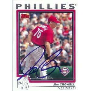  Jim Crowell Signed Philadelphia Phillies 04 Topps Card 
