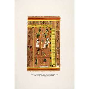  1903 Chromolithograph Thoth Feather Scale Osiris Ani Maat 