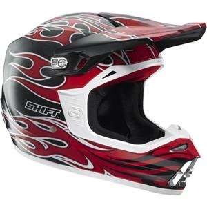    Shift Racing Riot Flames Helmet   Medium/Black/Red Automotive