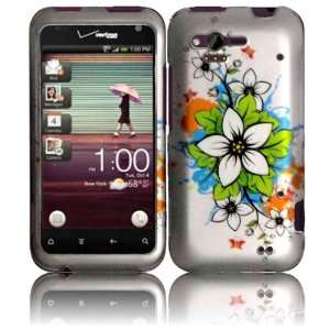  White Flowers Hard Case Cover for HTC Rhyme Bliss 6330 