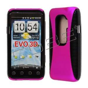  Pink Black Hybrid 2 in 1 Hard and Silicone Cover Case 
