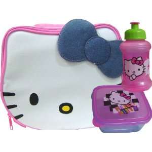  Super Cute Hello Kitty Face Shape Lunch Box + Container 