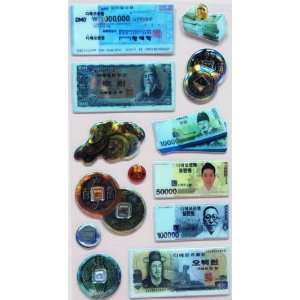  Cute Japanese Korean Currency   Old Stickers (Epoxy) Toys 