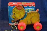 Vintage 1967 FISHER PRICE CRY BABY BEAR Pull Toy In Box  