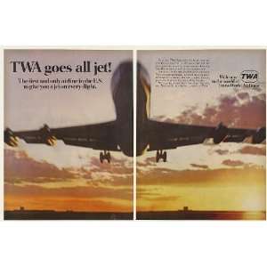  1967 TWA Airlines Goes All Jet StarStream Jet 2 Page Print 