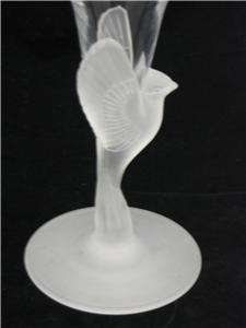 Sasaki Crystal Single Light Candlestick Bird Stem WINGS  