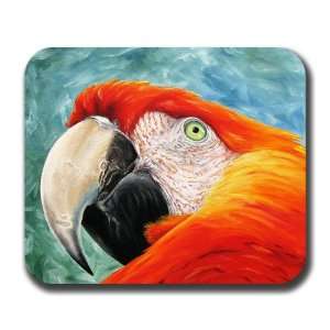 Scarlet Macaw Bird Parrot Art Mouse Pad