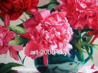 Original Oil painting art Beautiful Peony Florals  on canvas 24x36 