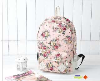 Women Fashion Vintage Cute Flower School Book Campus Bag Backpack New 