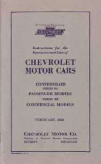 1932 CHEVROLET Series BA & BB Owners Manual User Guide  
