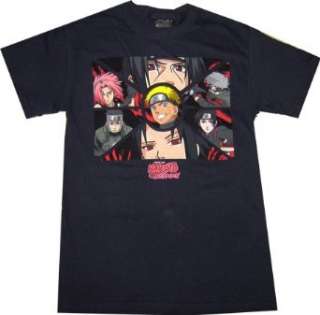  Naruto Shippuden Character Panels Navy T Shirt Clothing