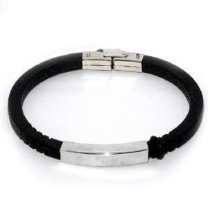   Density Rubber & Stainless Steel Wristband Bracelet Jewellery Jewelry