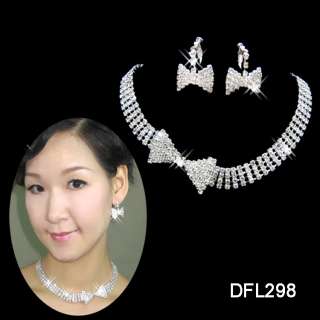edding/Bridal Rhinestone crystal necklace earring set TL0298