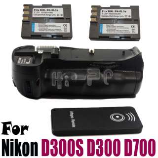 Battery Grip for Nikon D700 D300S D300 +Remote +EN EL3E  