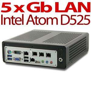 Intel Atom D525 Mini ITX w/5 xGb LAN, 2GB, M350, NF99FL  