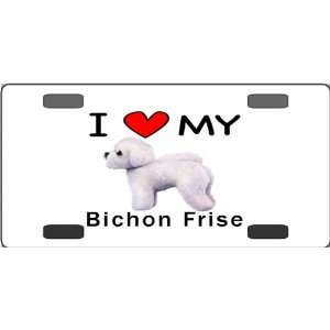  I Love My Bichon Frise Vanity License Plate Everything 