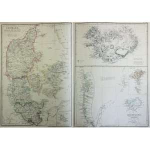   Blackie Map of Denmark,Iceland and Greenland (1860)