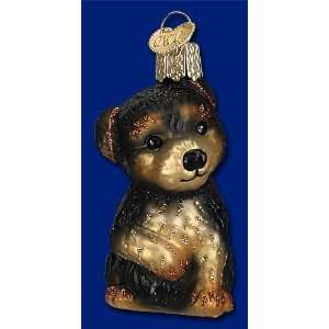   Old World Christmas glass Yorkie Puppy dog ornament