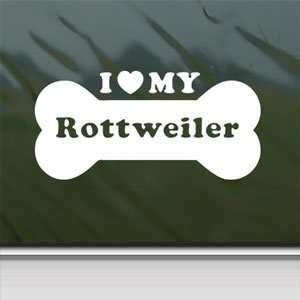 com I Love My Rottweiler White Sticker Car Vinyl Window Laptop White 