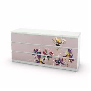    Day flowers Decal for IKEA Malm Dresser 3x2 Drawers