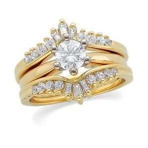  14K Yellow Gold Diamond Ring Guard 