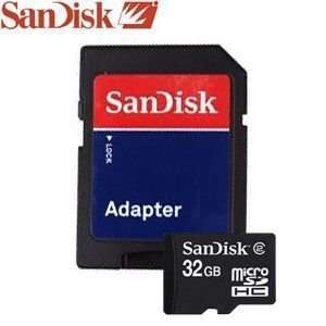    Micro SDHC Memory Card w/SD Adapter 32GB (SanDisk) Electronics