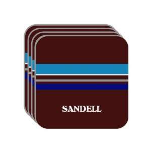 Personal Name Gift   SANDELL Set of 4 Mini Mousepad Coasters (blue 