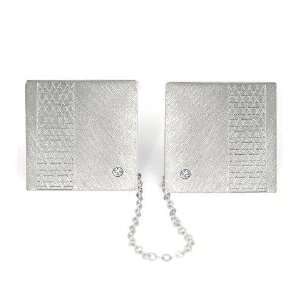   Clips with Engraved Magen David Pattern and Diamond 