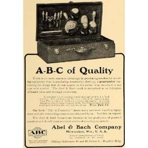  1907 Ad Abel Bach Suitcase No 1102 Walrus Leather 