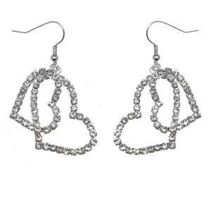  Acosta Jewellery   Diamante Crystal Double Heart Charm 