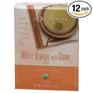 Davidsons Tea White Orange with Clove, 8 Count Tea Bags (Pack Of 12 