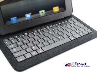 New Leather Case Holder with Keyboard for iPad / iPad 2 (Black)   FREE 