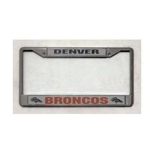  Denver Broncos Chrome Metal License Plate Frame Combo 