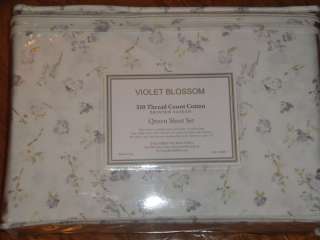 Hillcrest CHIC SHABBY Violet Floral QUEEN Sheet Set 310  
